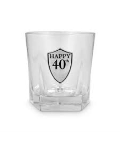 40th Whiskey Glass 210ml