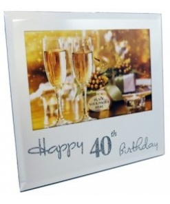 40th Glitter Mirror Photo Frame