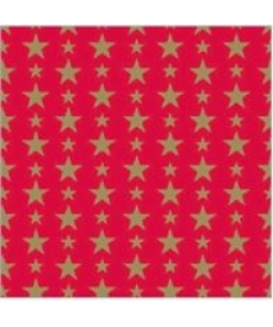 Wrap Kraft Pack Gold Stars On Red