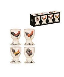 Heartland Collection Set of 4 Assorted New Bone China Egg Cups