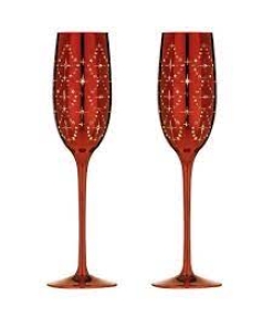 Celeste Red 2pk Champagne Glass