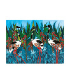 Melanie Hava Jugaig-Bana-Wabu Tea Towel 50x70cm Jabirus Blue
