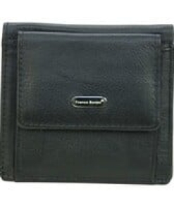 Franco Bonini Black Small Square Leather Coin Wallet
