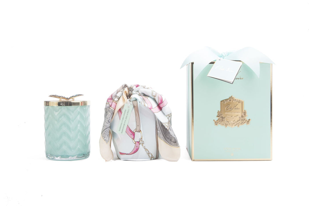 Tiffany Herringbone Candle With Scarf