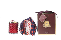 Rose Oud Herringbone Candle With Scarf