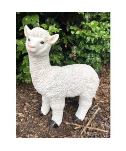 Llama Alpaca Standing Statue Ornament Sculpture 43 cm