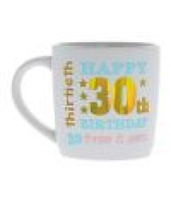 Happy 30th White Gold Foil Mug
