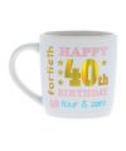 Happy 40th White Gold Foil Mug