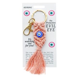 The Protective Evil Eye Pink Embroidery Keyring