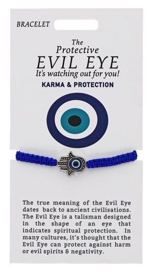 The Protective Evil Eye Bracelet Blue Rope Silver Hand