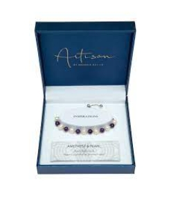 Amethyst & Pearl Adjustable Bracelet