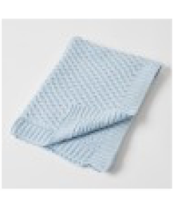 Blue Basket Weave Knit Blanket