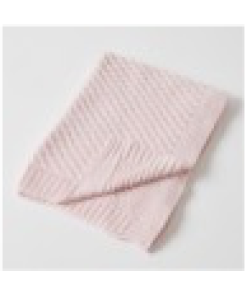 Pink Basket Weave Knit Blanket