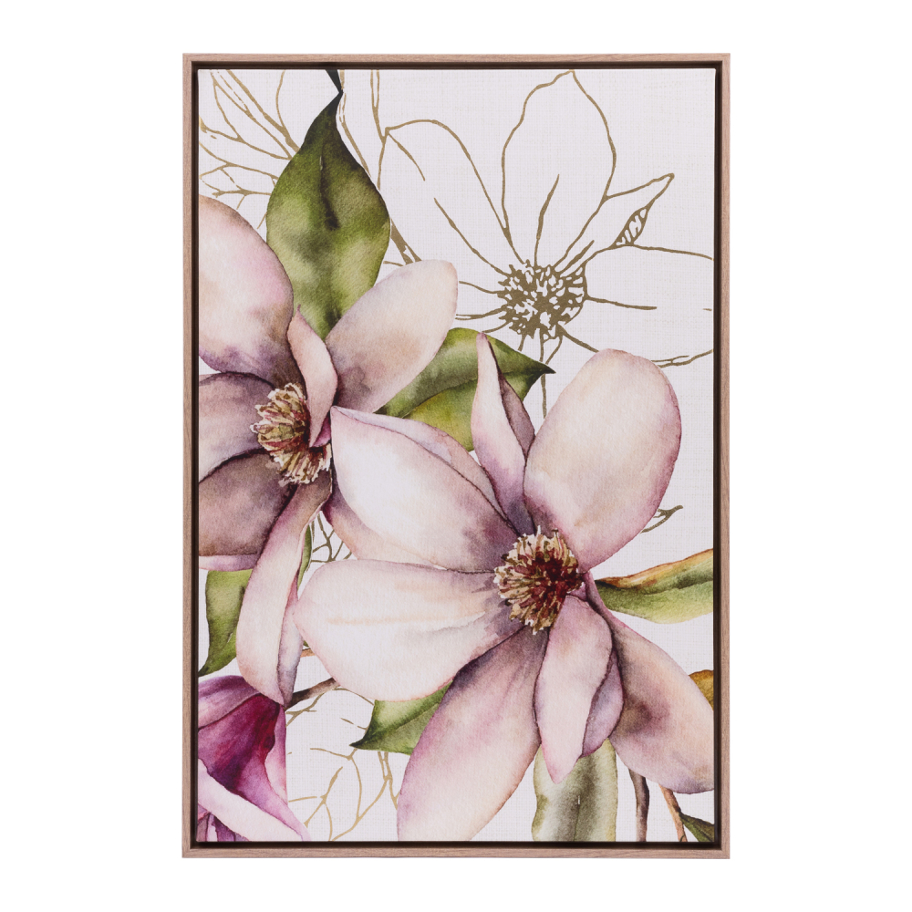 Blossom Left Golden Blooms Framed Canvas