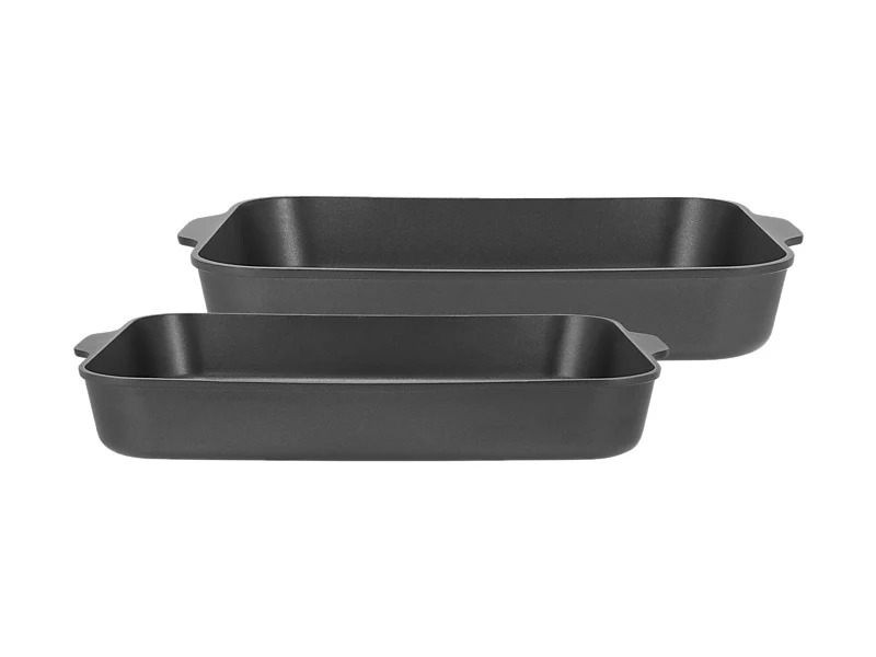 Agile Non-Stick Roaster Set of 2 34/38cm Black Gift Boxed