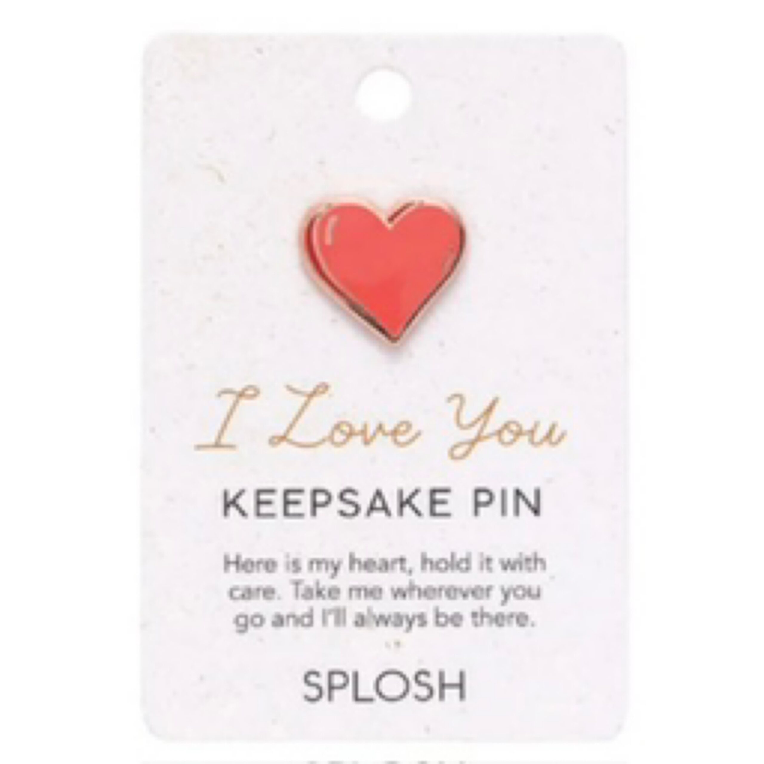 Valentines Day I Love You Keepsake Pin