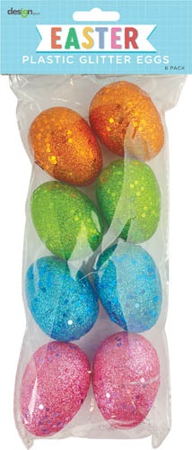 Plastic Glitter Easter Eggs