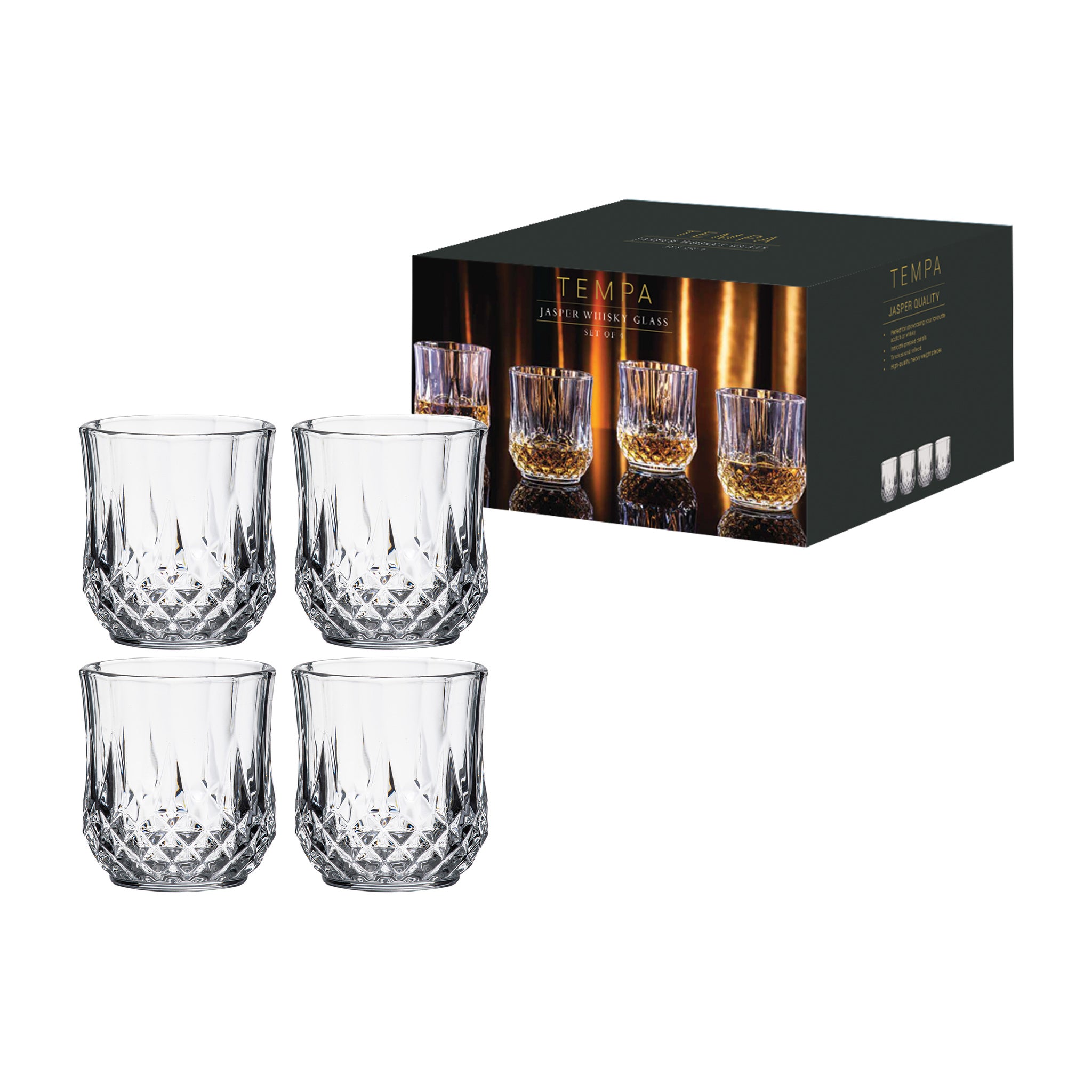 Jasper 4pk Whisky Glass