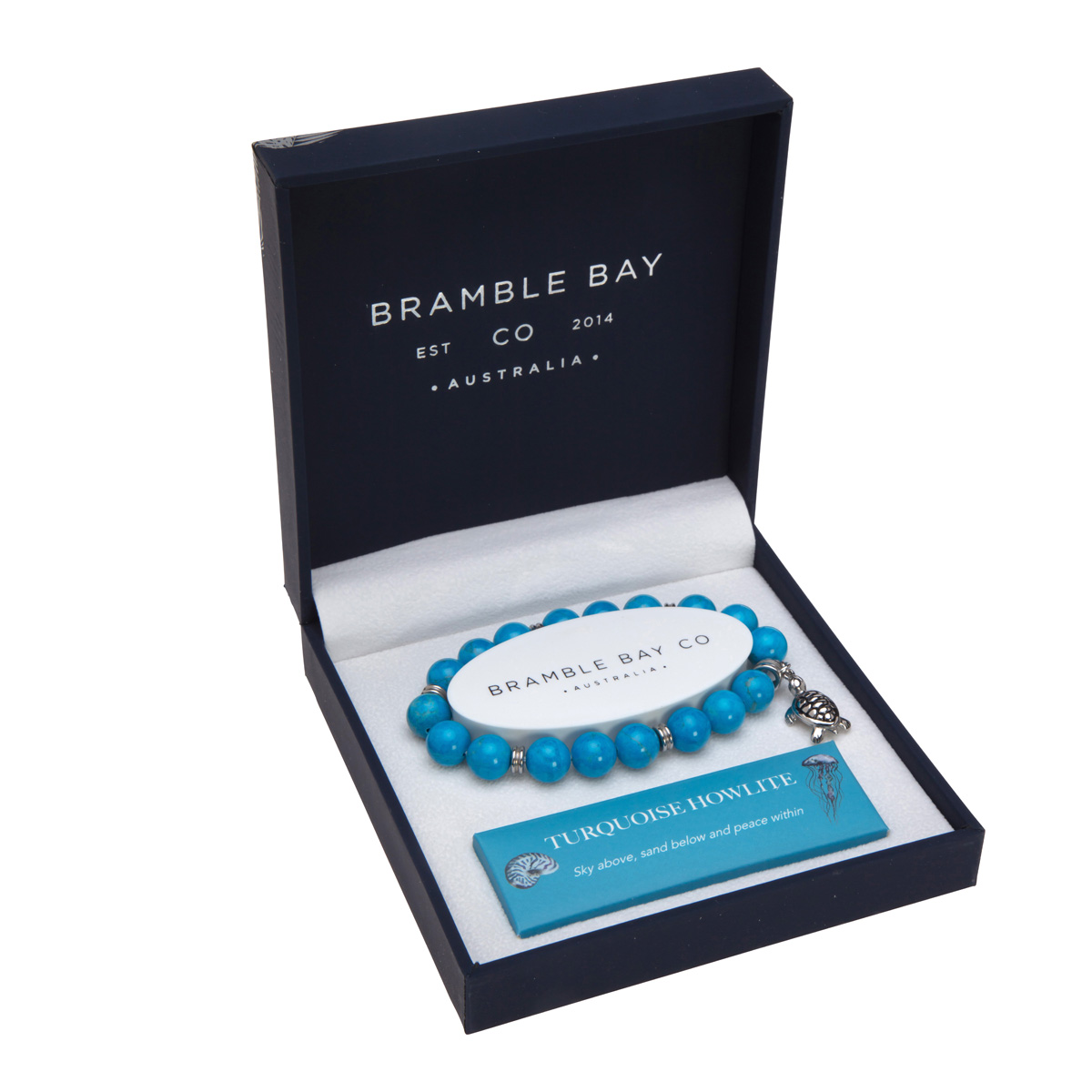Turquoise Howlite Turtle Charm Bracelet