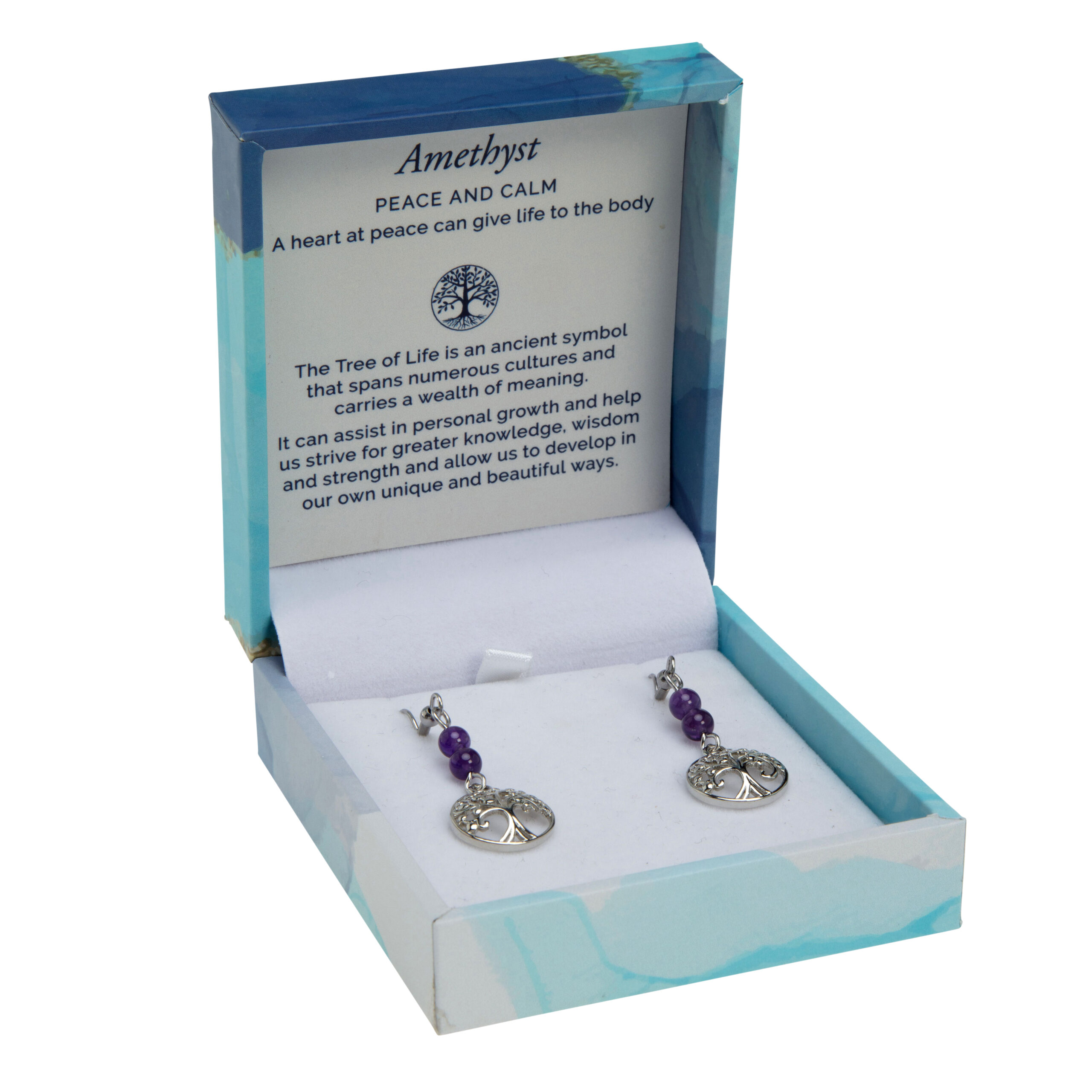 Duo Earrings - Amethyst Rhodium