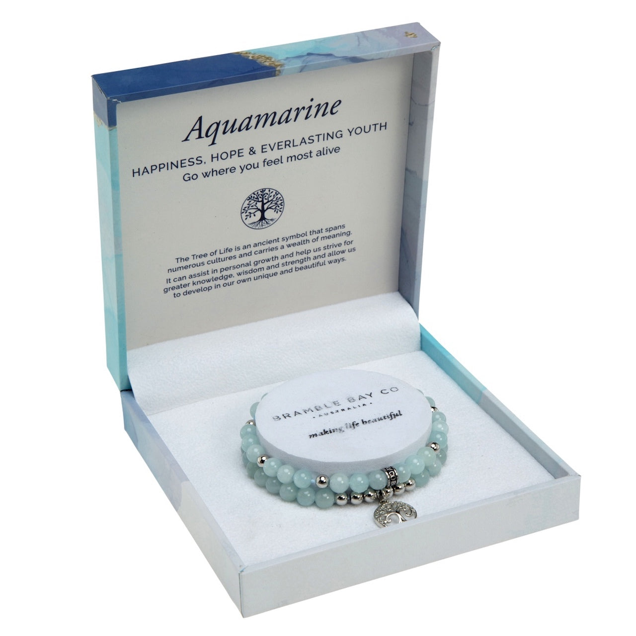 Duo Bracelet Set - Aquamarine Rhodium