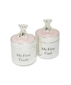 Silver Plate Tooth & Curl Box- Pink