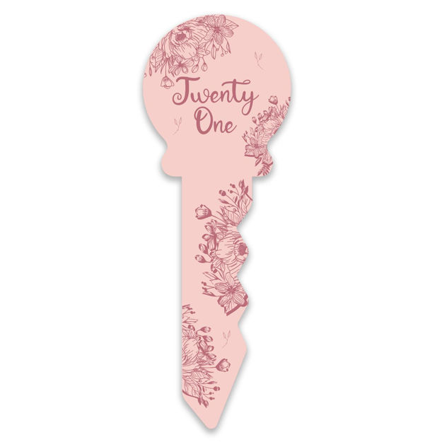 Small 21 Birthday Key Pink