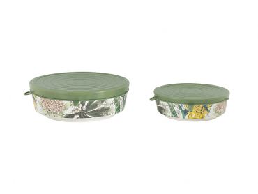 The Blck Pen Golden Summer Bamboo Set of 2 Bowls With Cover Gift Boxed