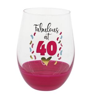 Fabulous 40 stemless wine glass