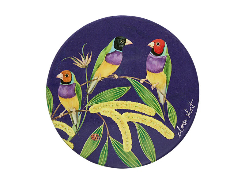 Eloise Ceramic Round Coaster Gouldian Finch
