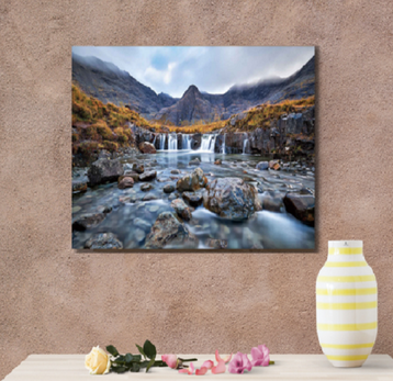 Tumbling Water Tempered Glass Wall Art