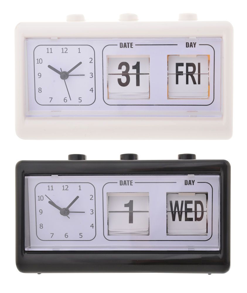 B & W Alarm Clock & Calendar