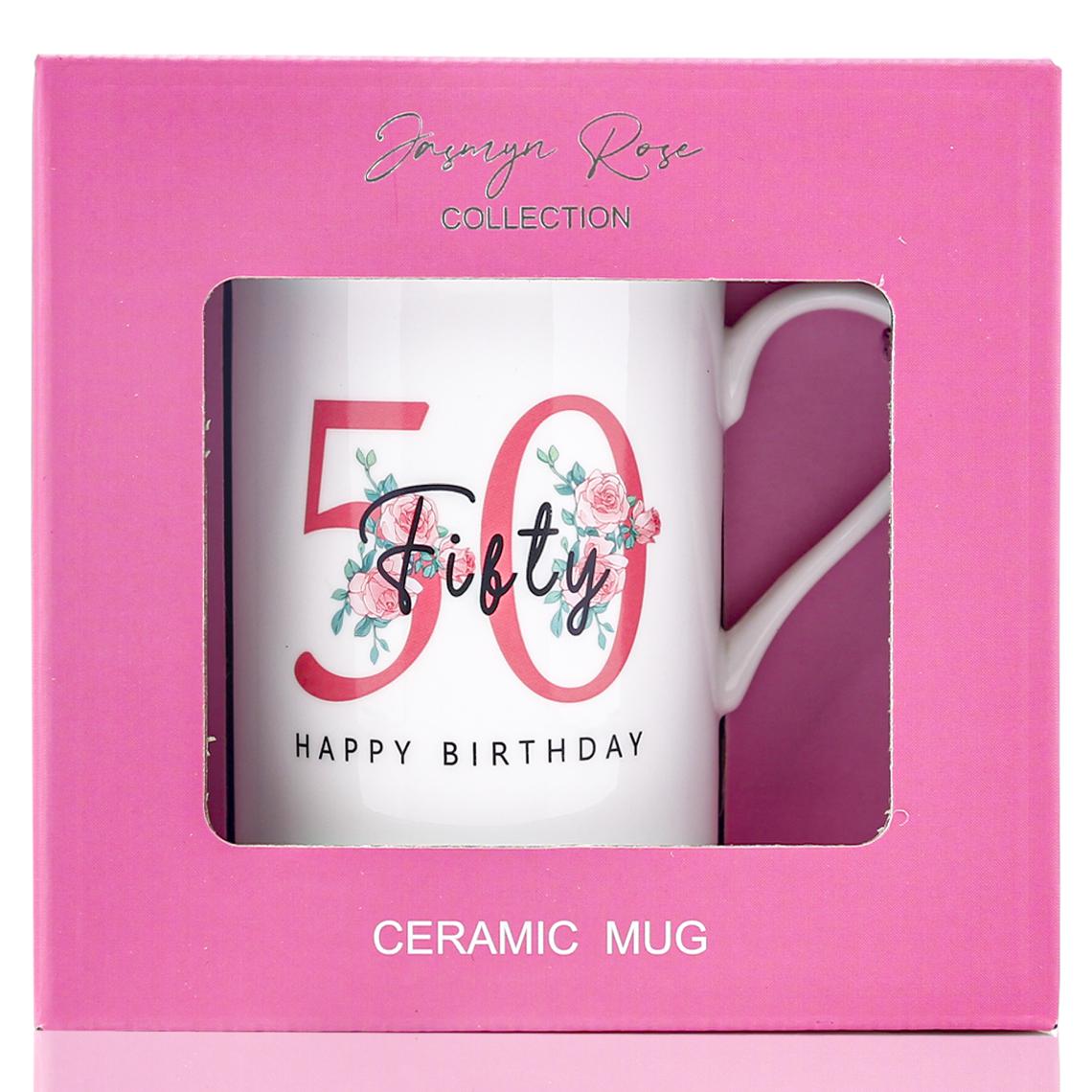 Mug 50th Floral Pink Ceramic