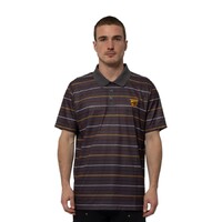 Mens Striped Polo Hawks 2XL