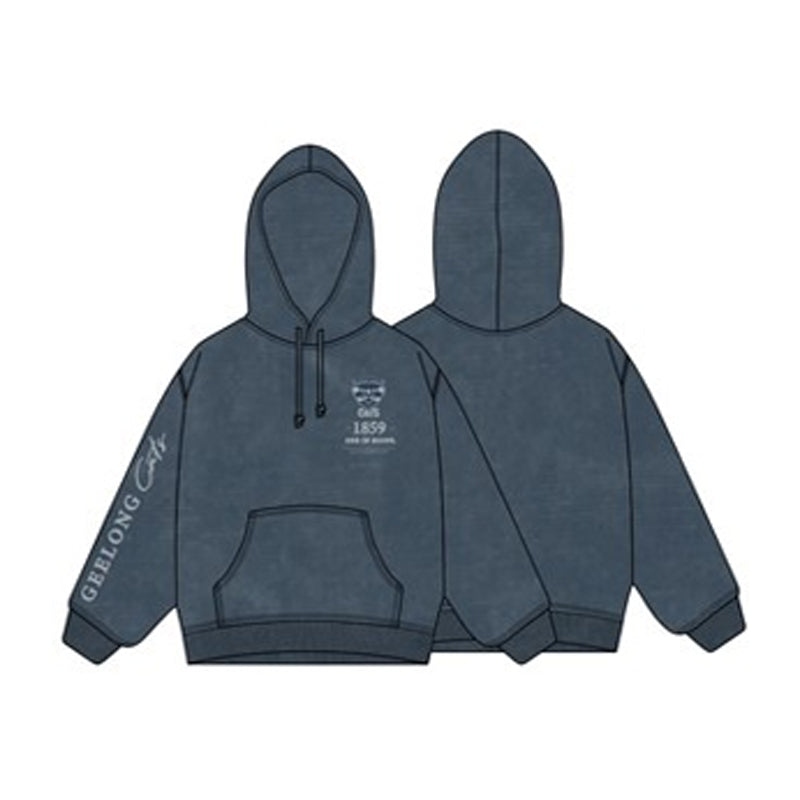 Geelong Cats Acid Wash Hoody
