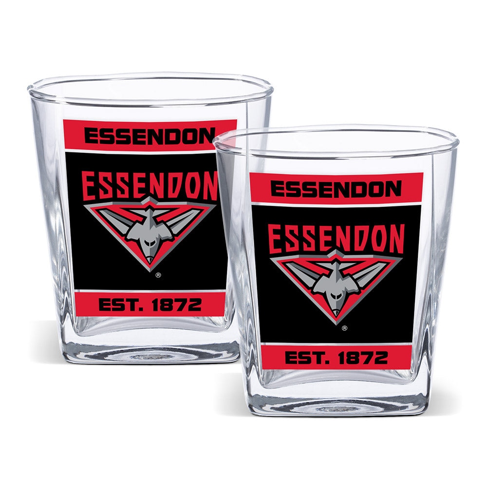 Essendon 2 Pack Spirit Glasses