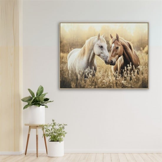 Double Horse Canvas Gold Sparkles A