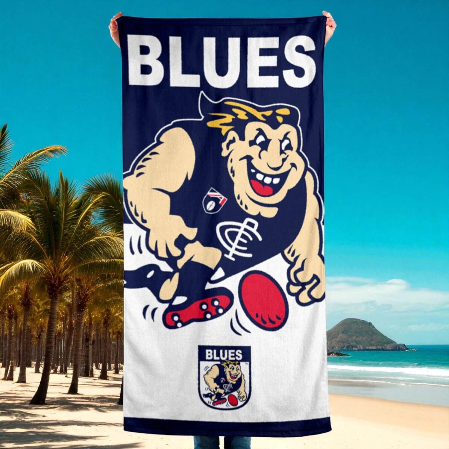 Carlton Blues Jumbo Beach Towel