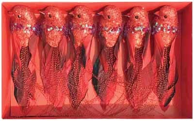 Xmas Clip Red Birds 6