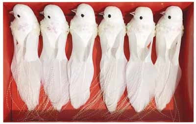Xmas Clip White Birds 6