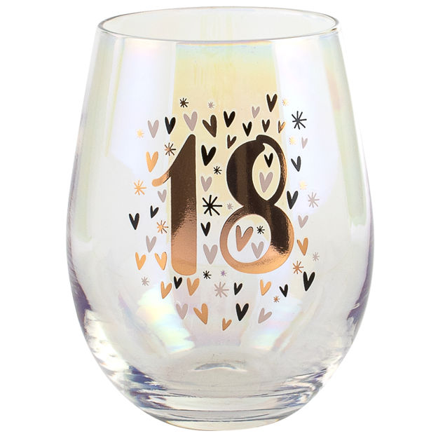 Rainbow Pastel Gold Stemless Wine Glass