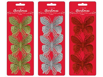 Christmas Tree Butterfly Clips