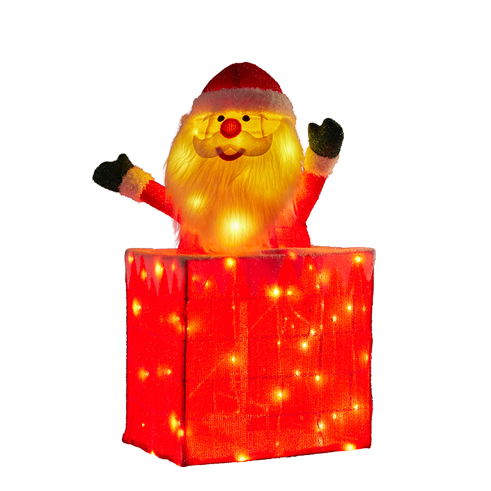 Santa in a Chimney with Animation & Lights, 76cm