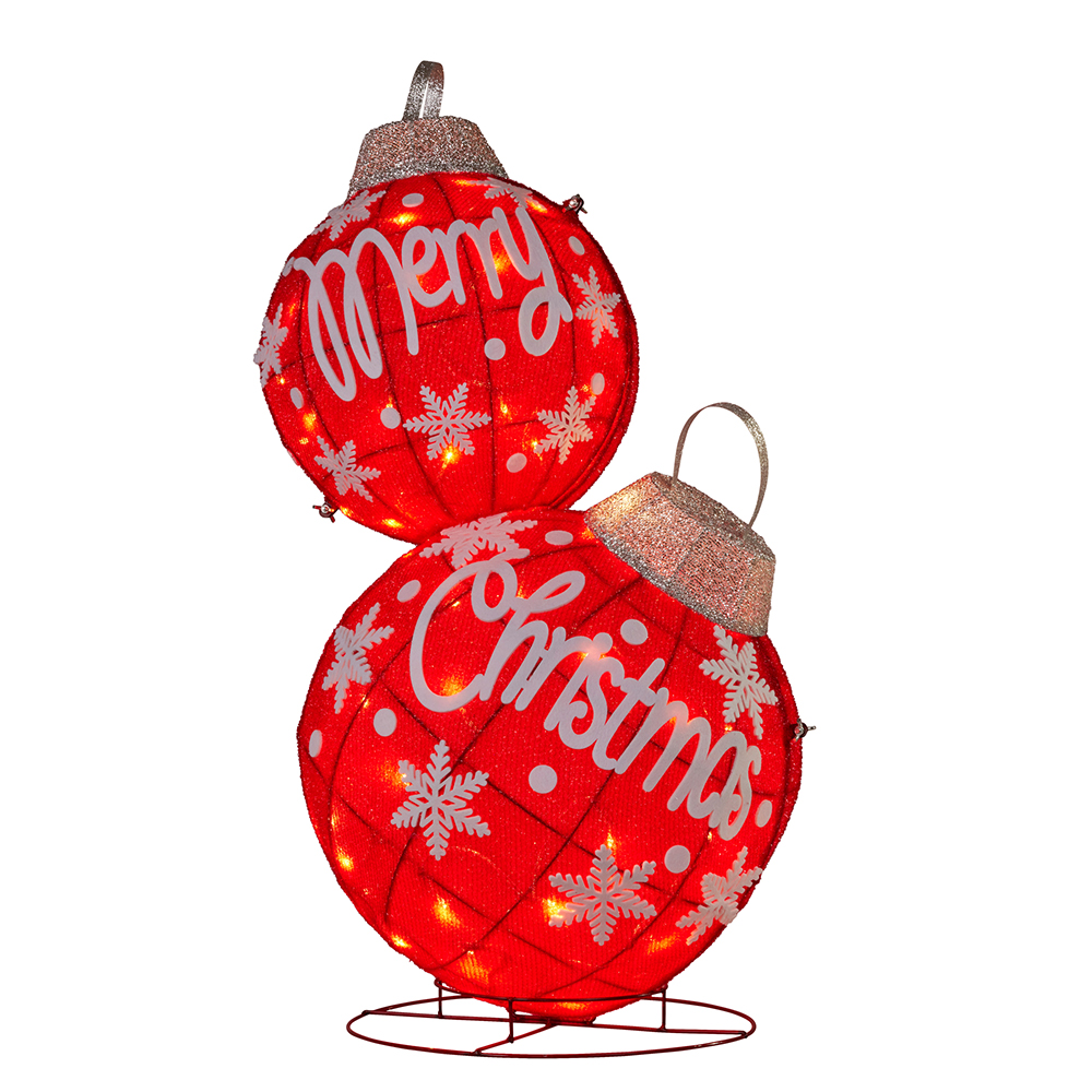 Double Bauble w Lights, 90cmH. In/Out