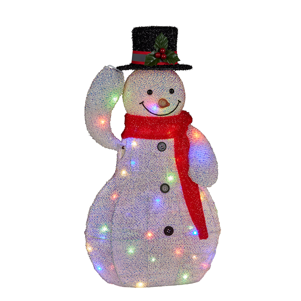 Christmas Snowman with Animation and Multicolour lights, 51cm
