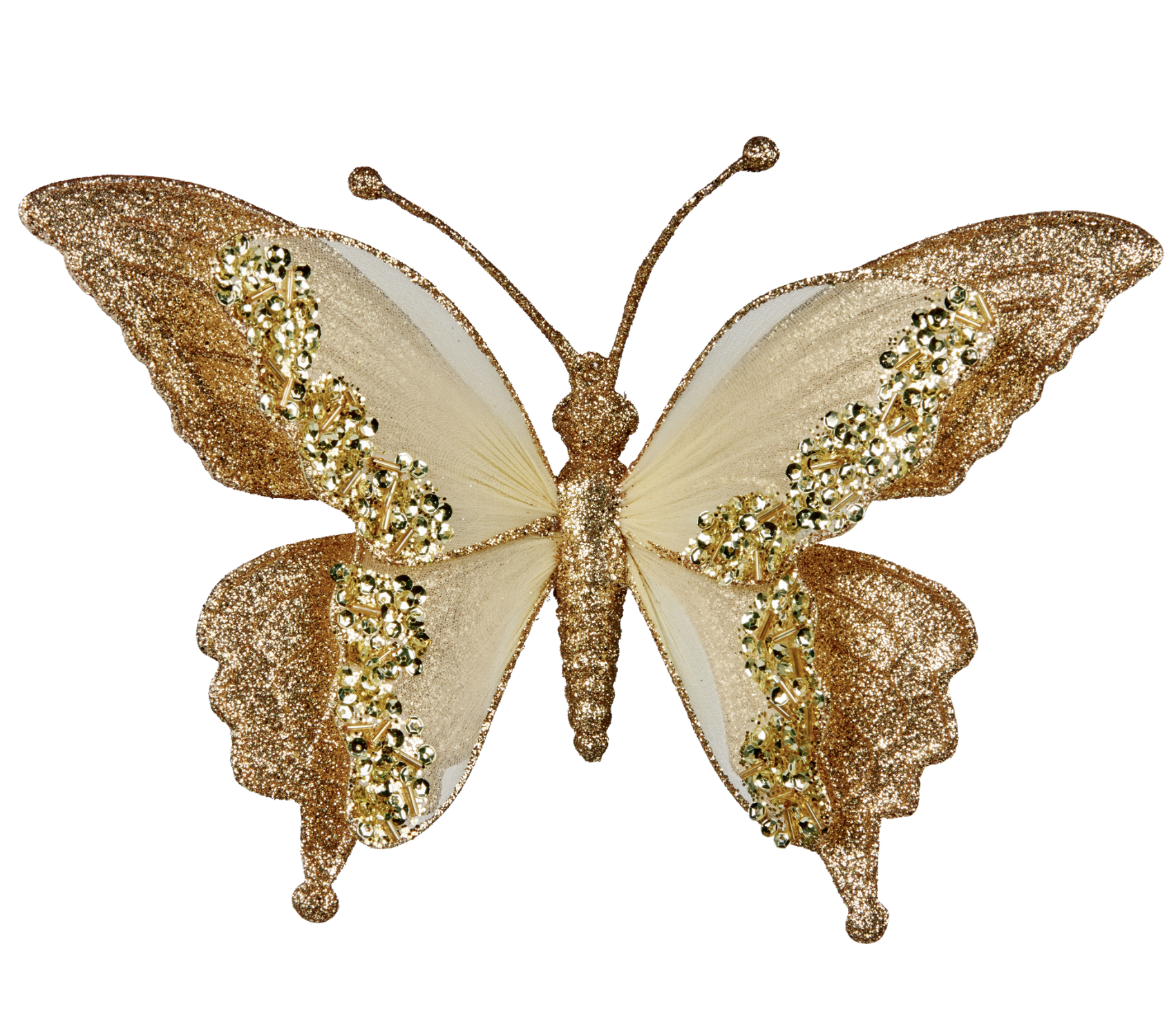 Christmas Tree Decoration-Gold Clip on Butterfly 24cm