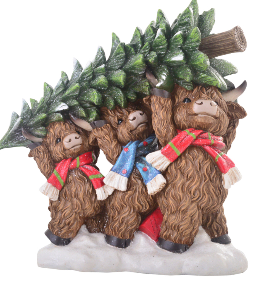 Xmas Highland Cow Xmas Tree statue