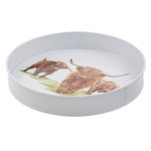 Highland Herd Round Serving Tray