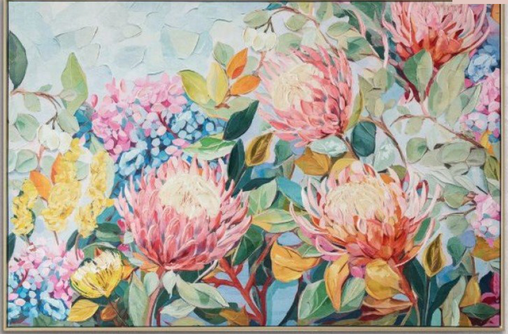 Hand Painted Canvas Print in Frame