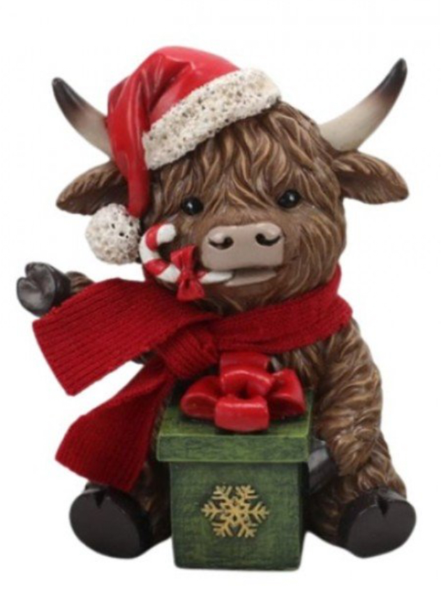 Resin Xmas Highland Cow B